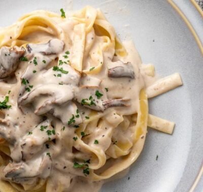 Pâtes Normande (crèmes aux champignons)